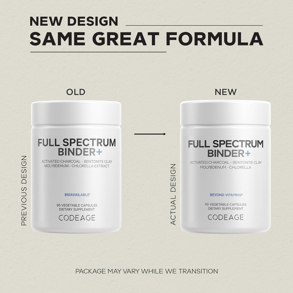Codeage Binder + Systemic Binder Supplement - Activated Charcoal Pills, Bentonite Clay Mineral Powder, Fulvic & Humic Acids, Molybdenum, Carbon Forms - 90 Capsules Codeage Binder + Systemic Binder Supplement - Activated Charcoal Pills, Bentonite Clay Mineral Powder, Fulvic & Humic Acids, Molybdenum, Carbon Forms - 90 Capsules
