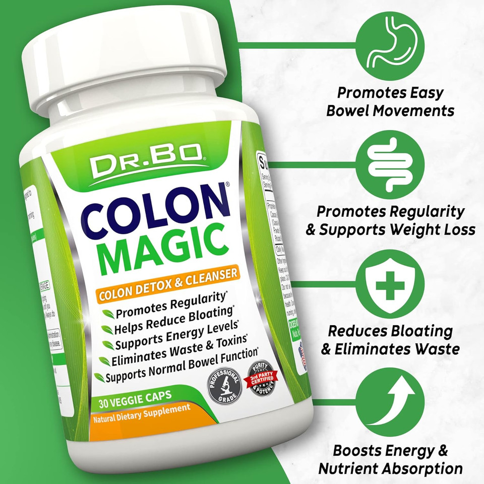Colon Cleanse Detox Formula - Natural Bowel Cleanser Pills For Intestinal Bloating & Fast Digestive Cleansing - Daily Constipation Relief Supplement Gut, Belly, Stomach - Women Men Herbal Weight Flush