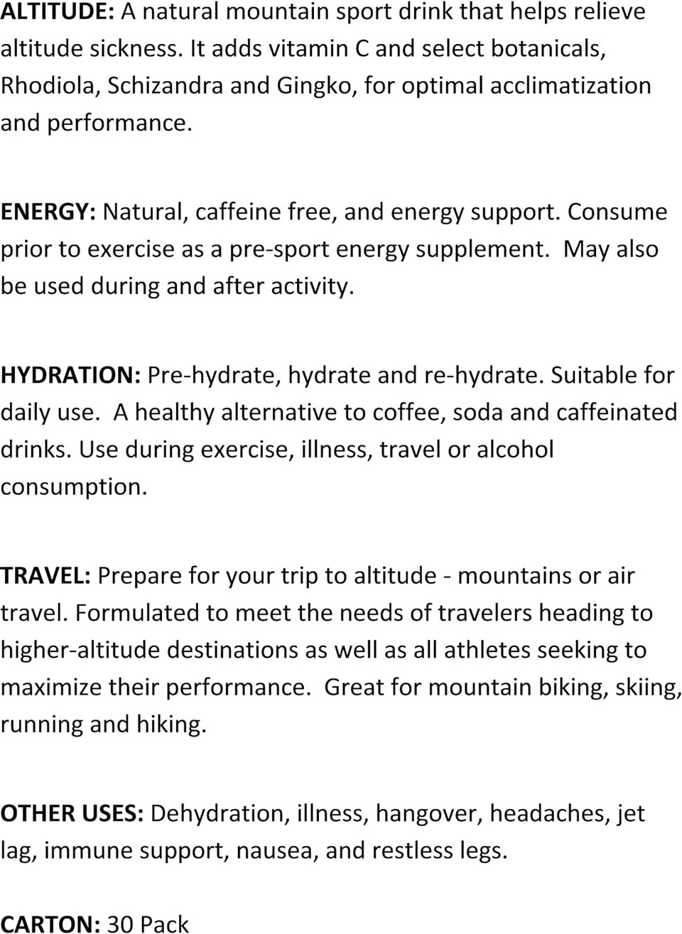 Acli-Mate Mountain Sport Drink - Altitude Sickness Aid - Variety 30 Pack Carton