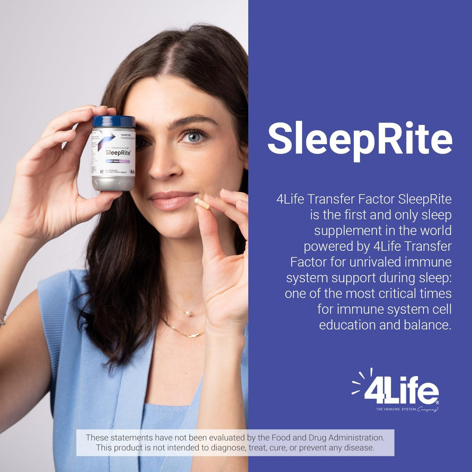 4Life Transfer Factor Sleeprite - All-Natural Immune And Sleep Support With Gaba And Melatonin - 60 Capsules