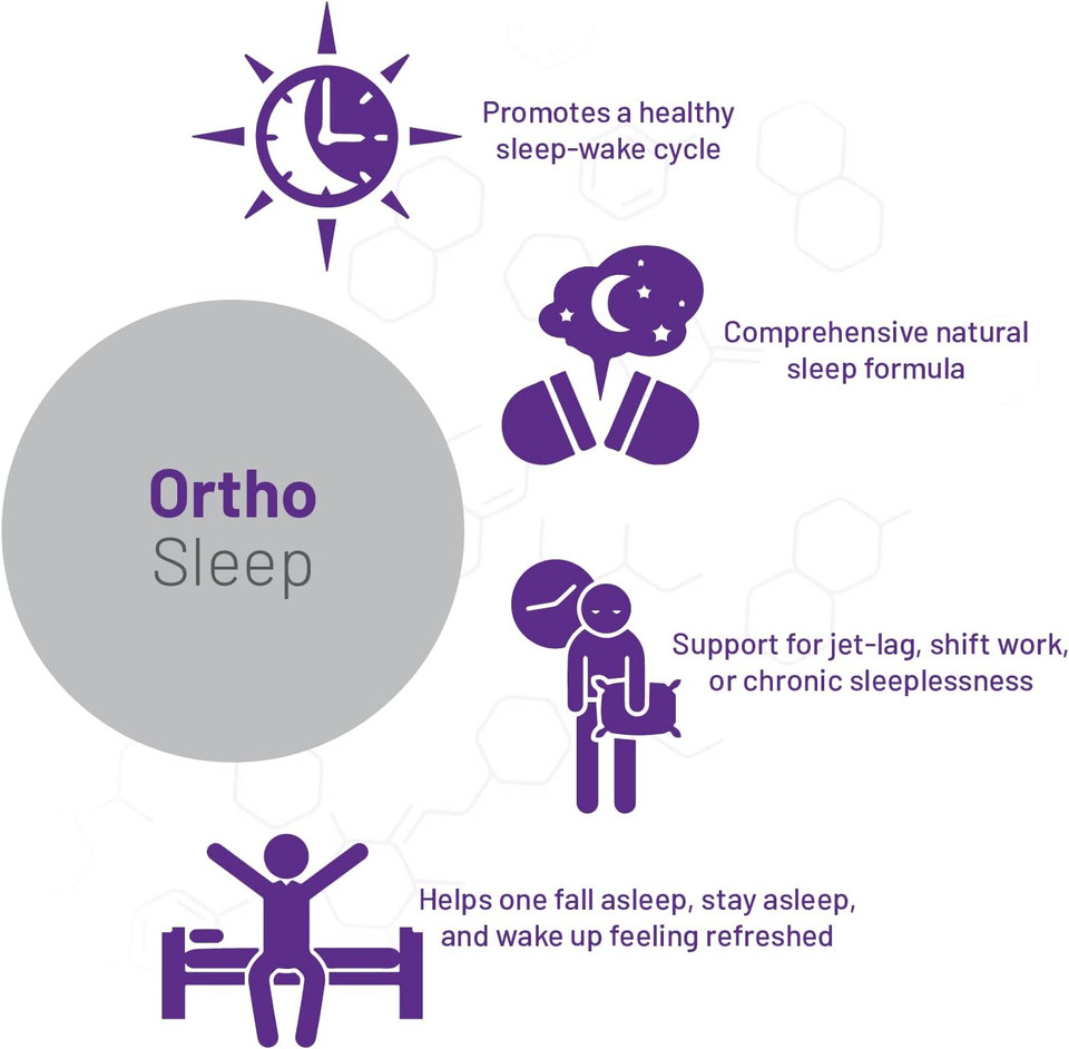 Aor, Ortho Sleep, Improves Overall Sleep & Helps With Jet Lag, Natural Supplement With Gaba, Melatonin, L-Theanine, Vegan, 30 Servings (60 Capsules)