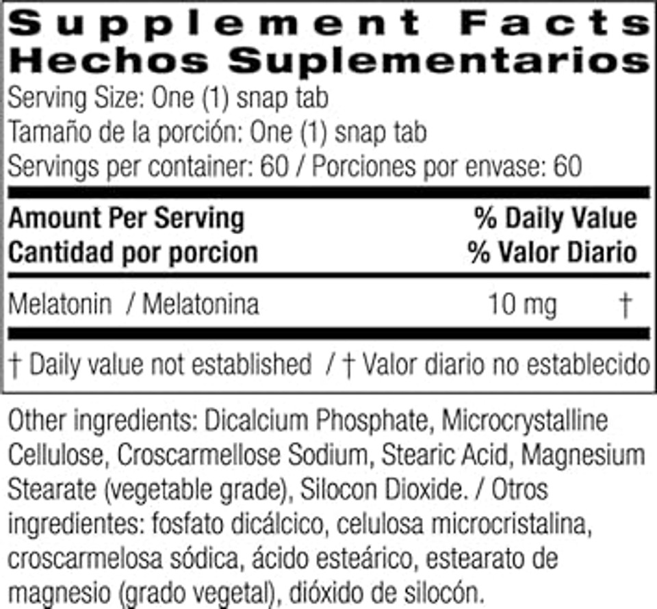 Bio Nutrition Melatonin 10 Mg Tablets, 60 Count