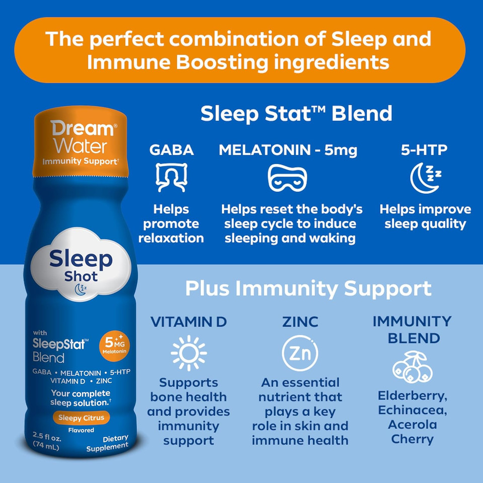 Dream Water: Sleep Aid & Immunity Support - Sleepy Citrus - 12 Ct