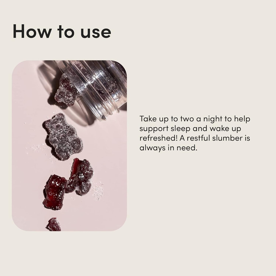 Hims & Hers Sleep Tight Melatonin Gummy Vitamins With Chamomile And L-Theanine, Gluten Free, Moonlit Pomegranate Berry Flavor, 60 Count