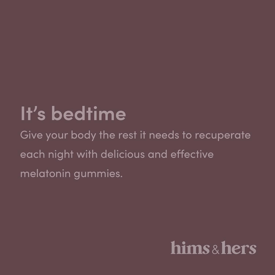 Hims & Hers Sleep Tight Melatonin Gummy Vitamins With Chamomile And L-Theanine, Gluten Free, Moonlit Pomegranate Berry Flavor, 60 Count