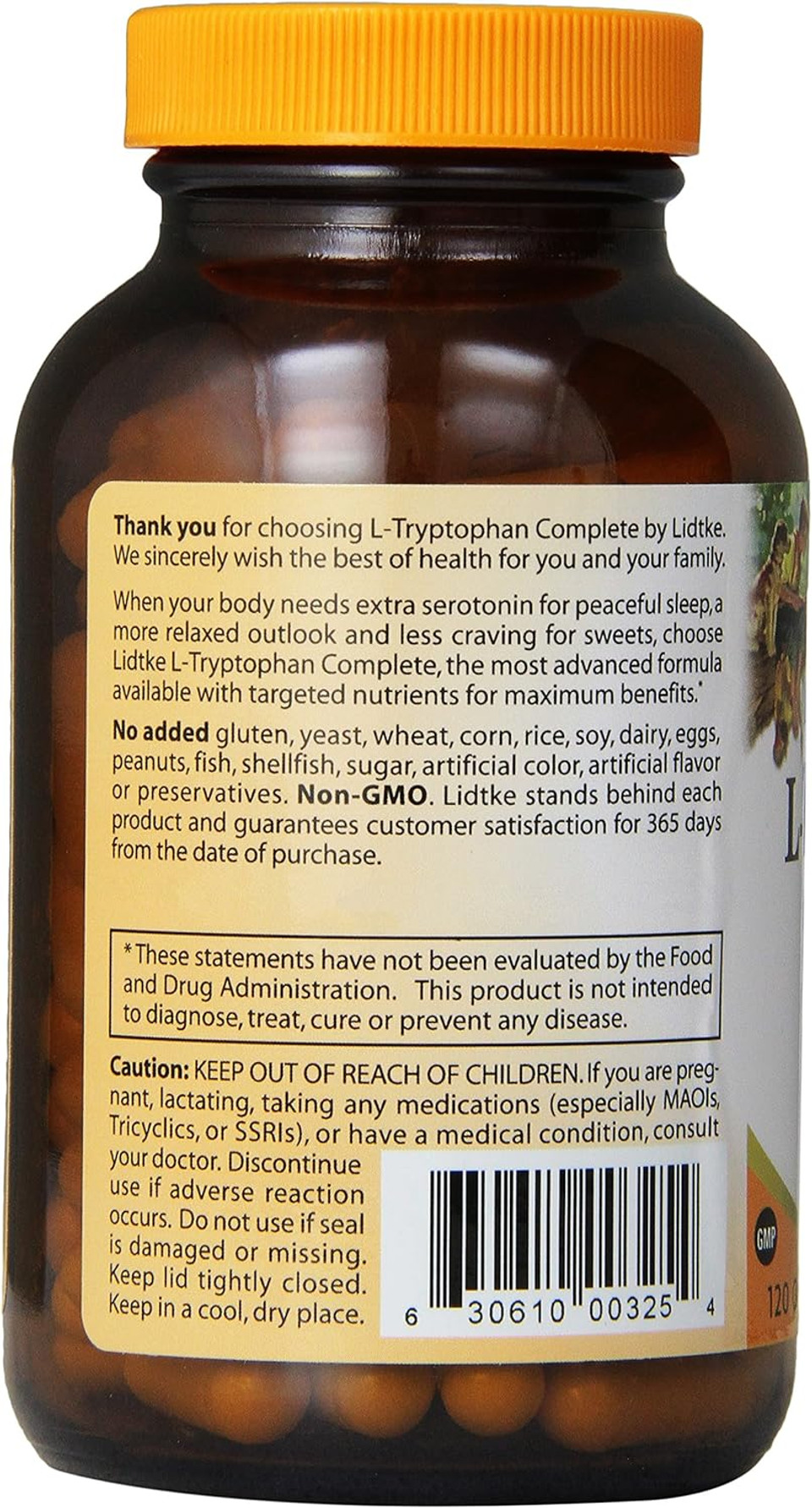 Lidtke Technologies L-Tryptophan Complete Capsules, 120 Count