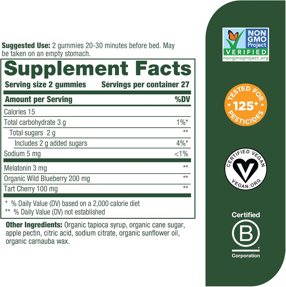 Megafood Melatonin Gummies - Melatonin 3Mg Per Serving To Help Relax & Fall Asleep  Sleep Gummies For Adults - Berry Flavor, Non-Gmo, Certified Vegan - 54 Gummies (27 Servings)