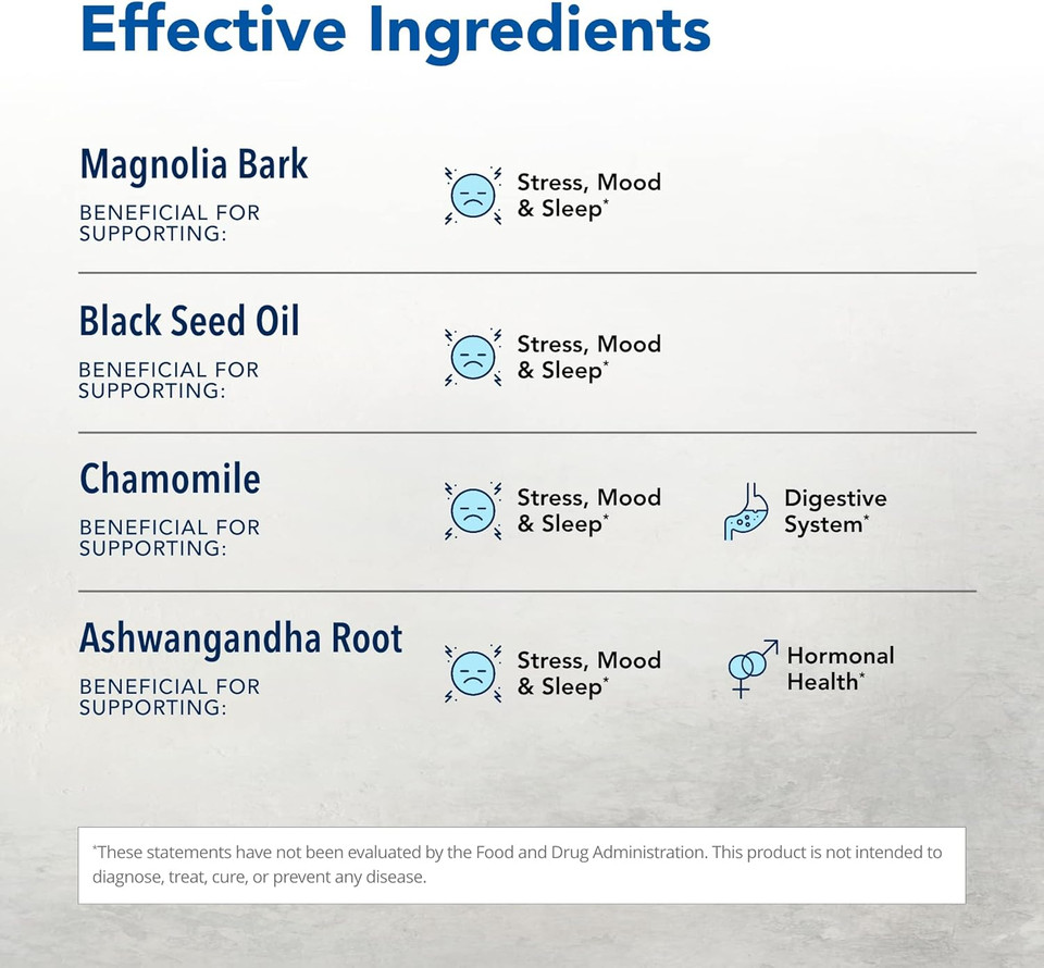 North American Herb & Spice Herbal-Zzzs - 60 Softgels - Melatonin Free, Non-Habit Forming - With Ashwagandha & Chamomile - Non-Gmo - 60 Servings