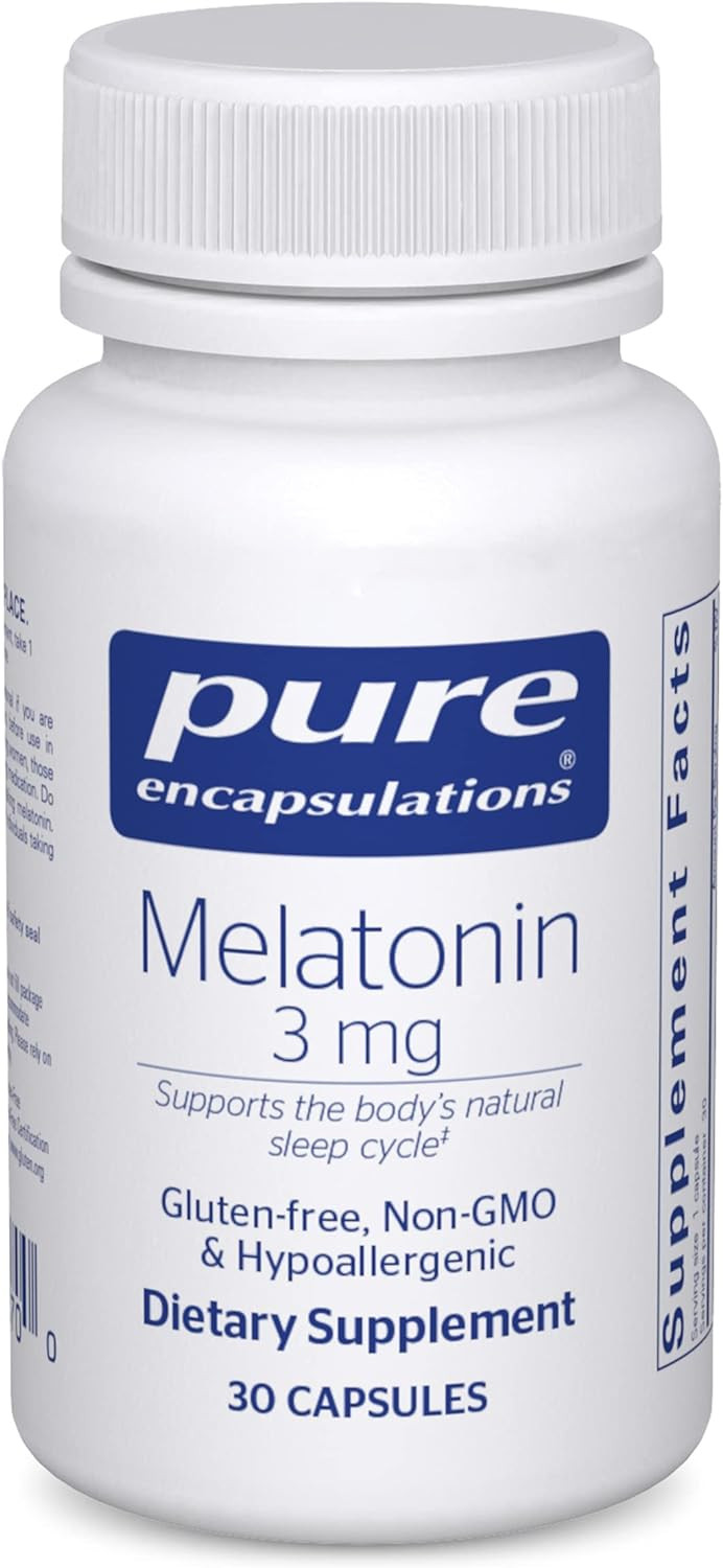 Pure Encapsulations Melatonin 3 Mg - Antioxidant Supplement To Support Natural Sleeping & Relief Of Occasional Sleeplessness - For Natural Sleep Support* - 30 Capsules30 Count (Pack Of 1)