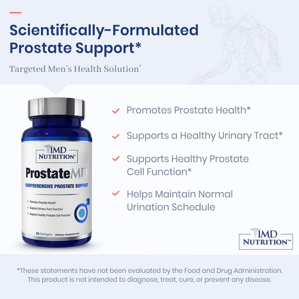 1Md Nutrition Prostatemd Saw Palmetto Prostate Support Supplement - Support For Urinary Tract And Frequent Bathroom Urges | 30 Day Supply