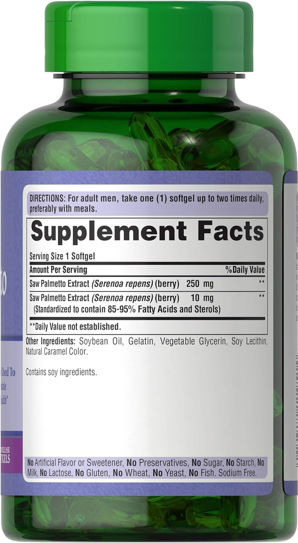 Puritan'S Pride Saw Palmetto Extract, Supports Urinary Function And Promotes Prostate Heatlh,Softget 180 Count180 Count (Pack Of 1)