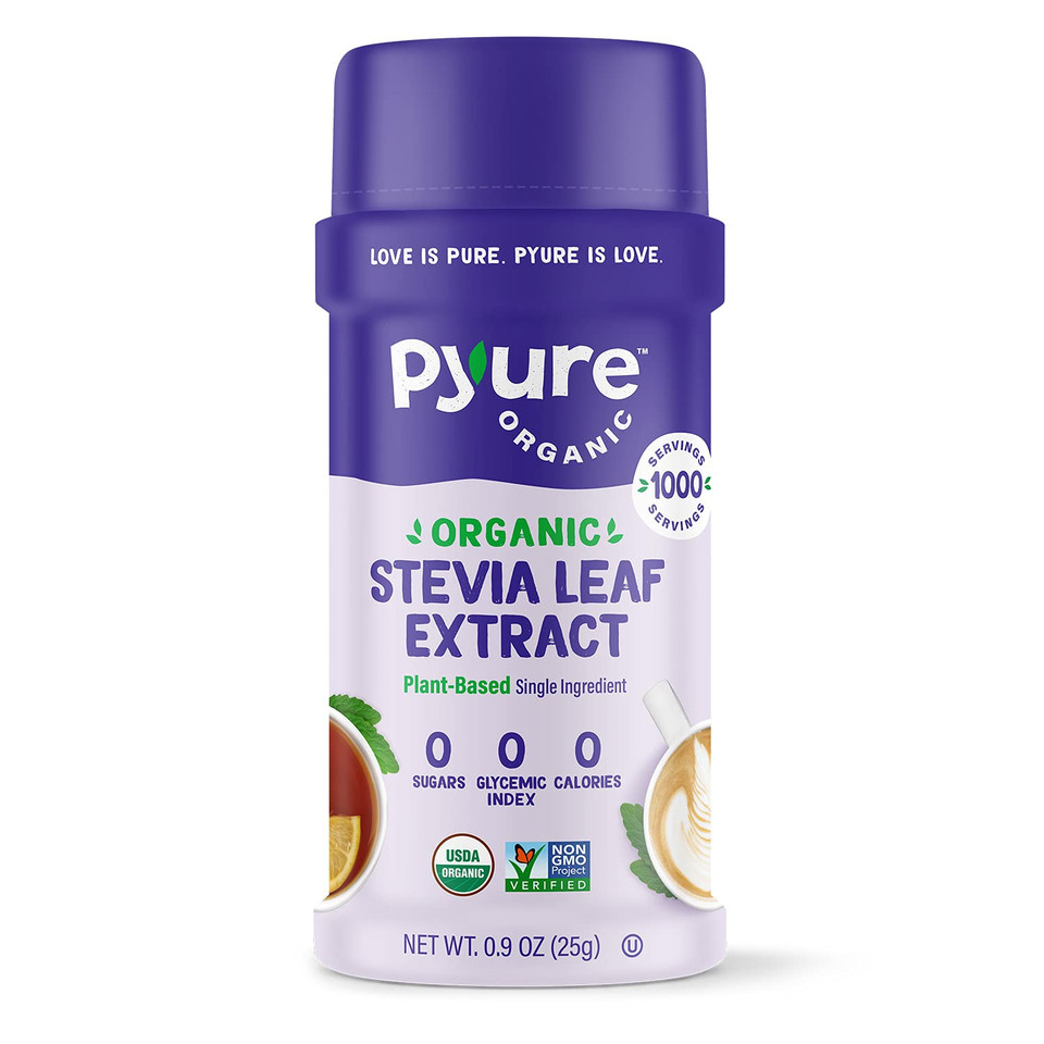 Pyure Organic Stevia Powder Extract | 100% Stevia No Fillers, Stevia Concentrate 300X Sweeter Than Sugar | No Additives, Pure Stevia Extract Sugar Substitute, Micro-Spoon Included | 1,000 Servings