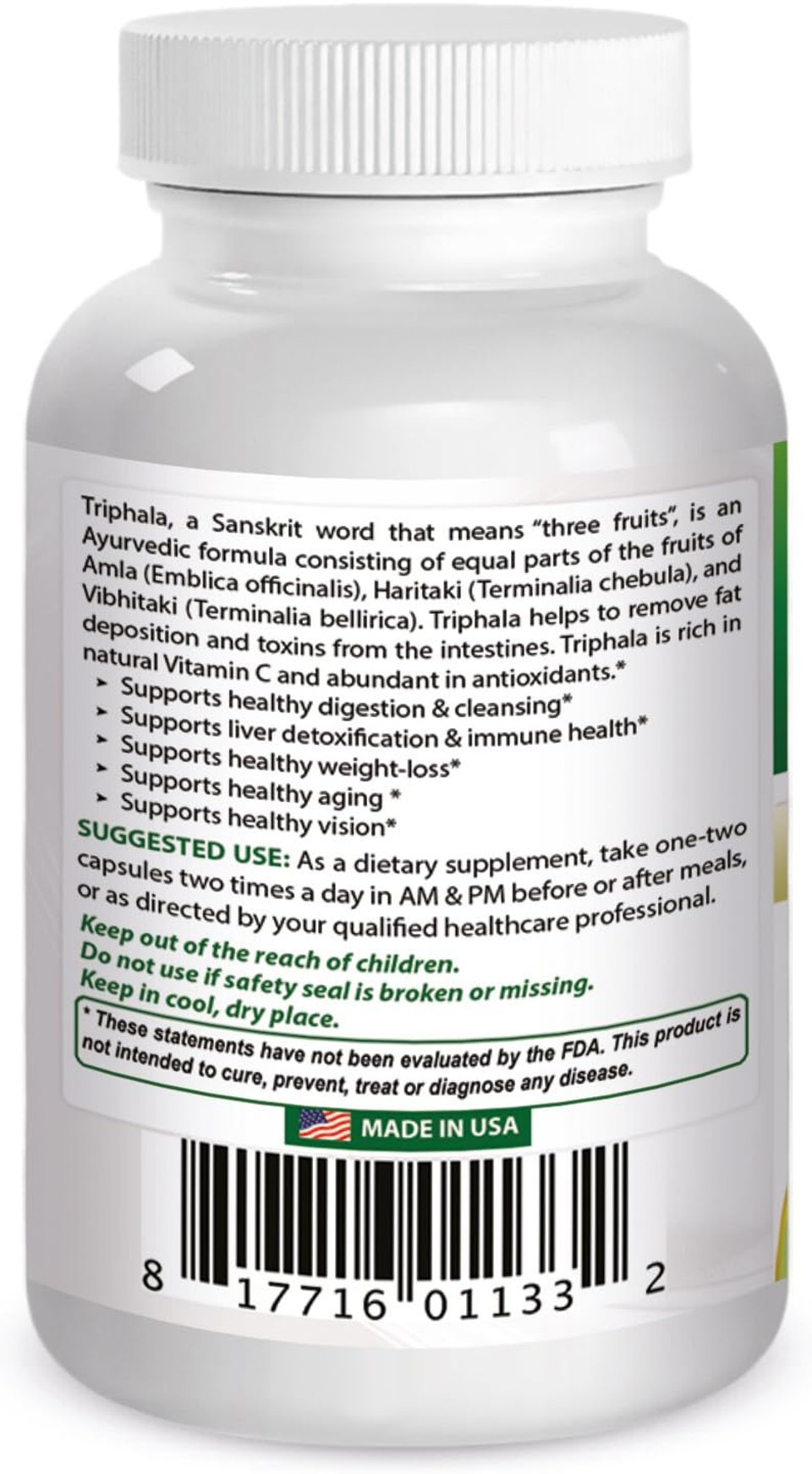 Best Naturals Triphala 750 Mg 120 Vcaps