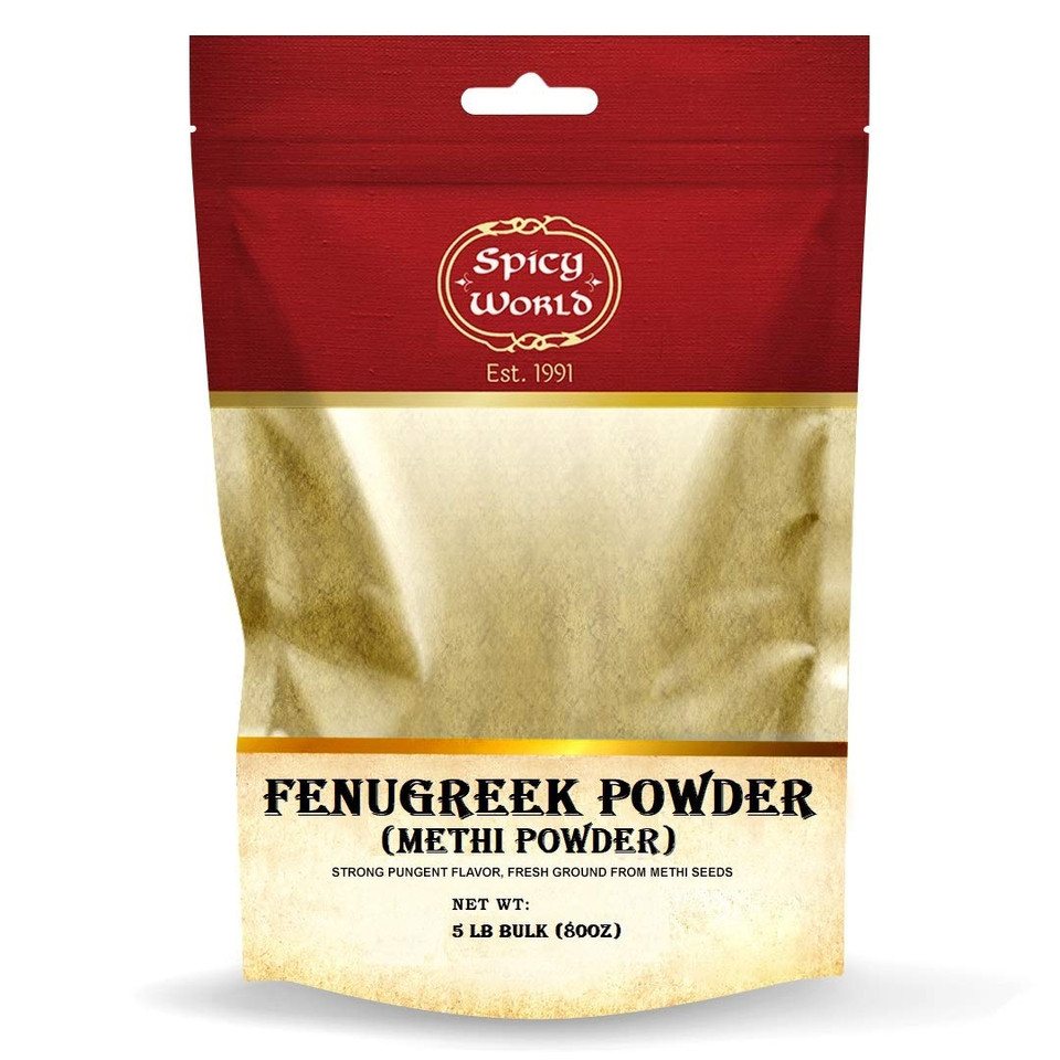 Spicy World Fenugreek Seed Powder 5 Pound Bulk Bag - Ground Methi Seeds, Natural Indian Spice5 Pound (Pack Of 1)