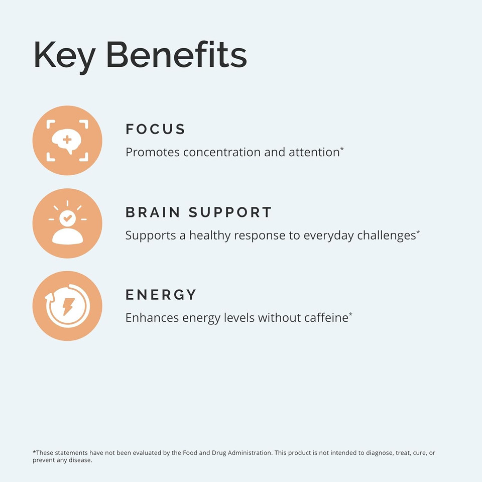 Dr Amen Brainmd Focus & Energy - 120 Capsules - Mental Endurance Booster, Promotes Concentration & Attention - Caffeine Free, Gluten Free - 30 Servings