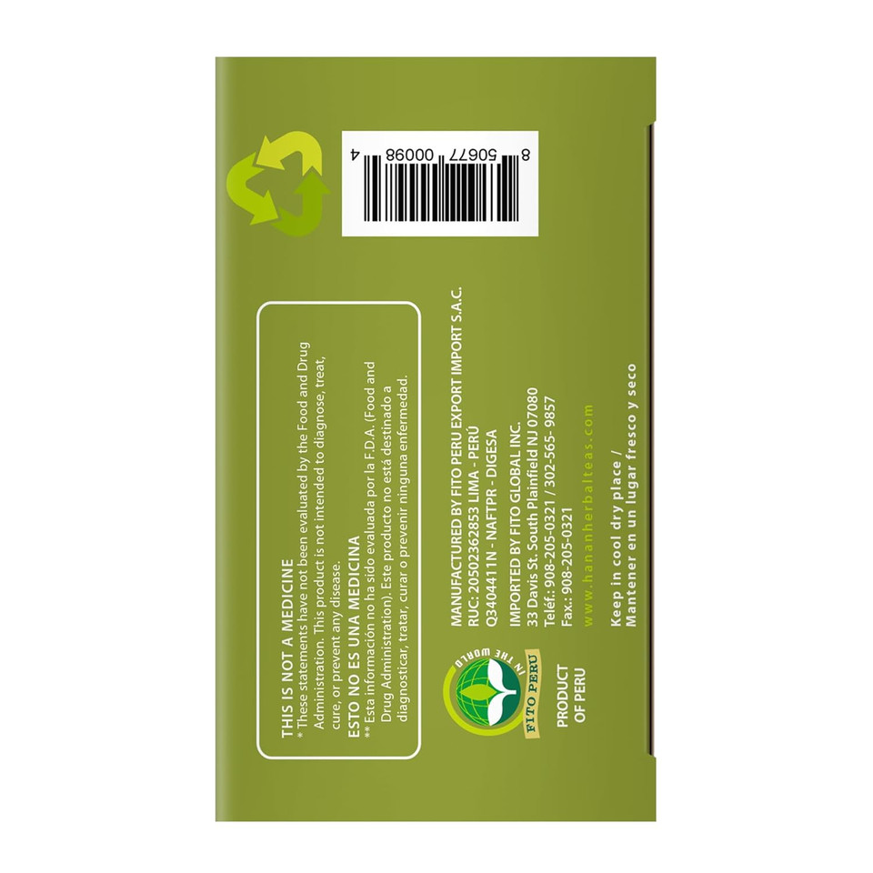 Hanan Peruvian Secrets Cola De Caballo Herbal Tea | 100% Natural Horse Tail | 25 Tea Bags | Naturally Supports Normal Kidney And Urinary Tract Functionssingle Pack