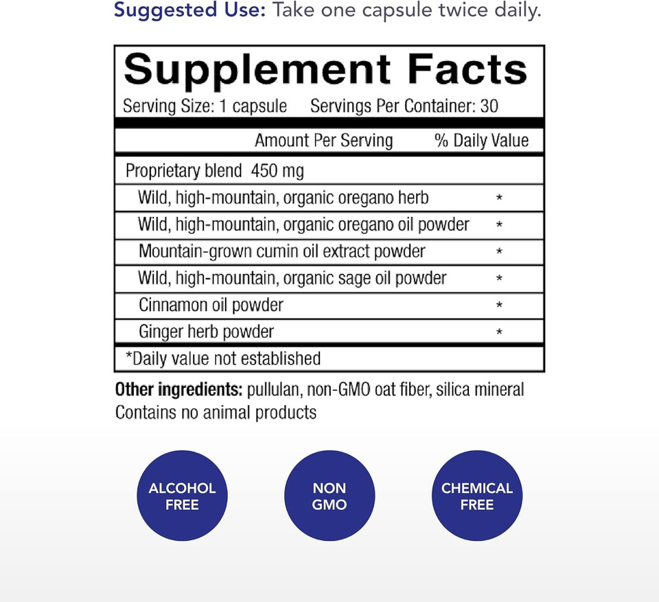 Physician'S Strength Oregacillin - 30 Capsules - Multiple Spice Extract - Respiratory Health Support - 30 Servings