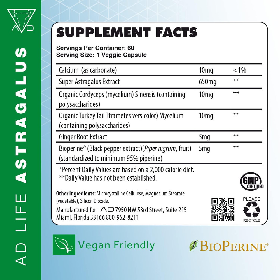 Project Ad Astragalus Kidney Health Supplement (60 Servings)