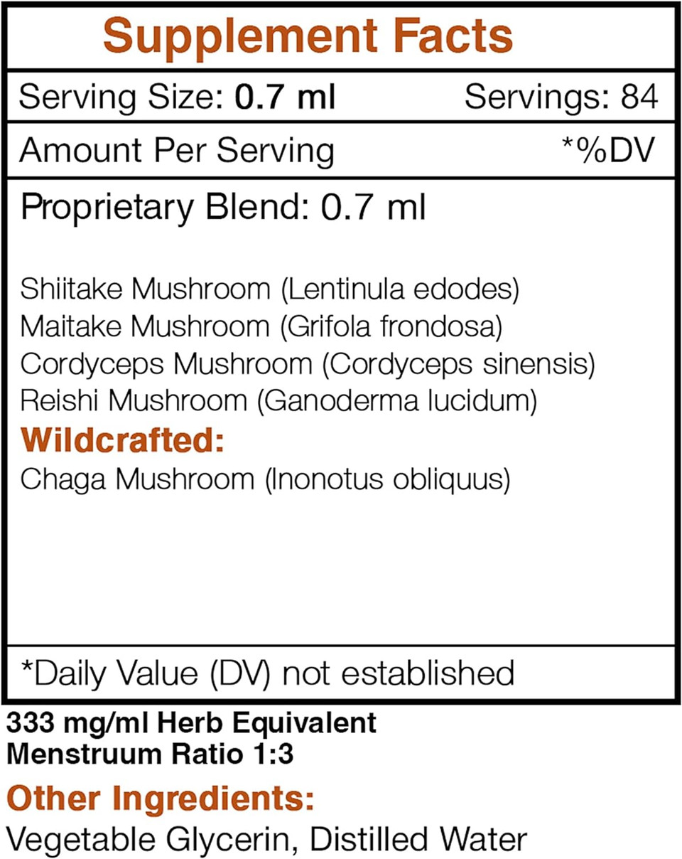 Secrets Of The Tribe Mushrooms Blend Alcohol-Free, Glycerite Chaga, Shiitake, Maitake, Cordyceps, Reishi Mushroom. Tincture, Herbal Extract Immune Support Formula 2 Oz2 Fl Oz (Pack Of 1)