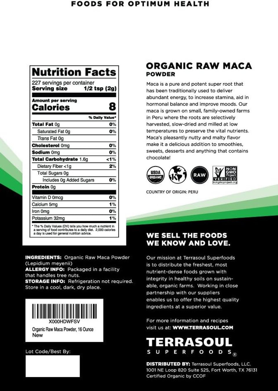 Terrasoul Superfoods Organic Raw Maca Powder, 1 Lb - Premium Quality, Supports Increased Stamina & Energy1 Pound (Pack Of 1)