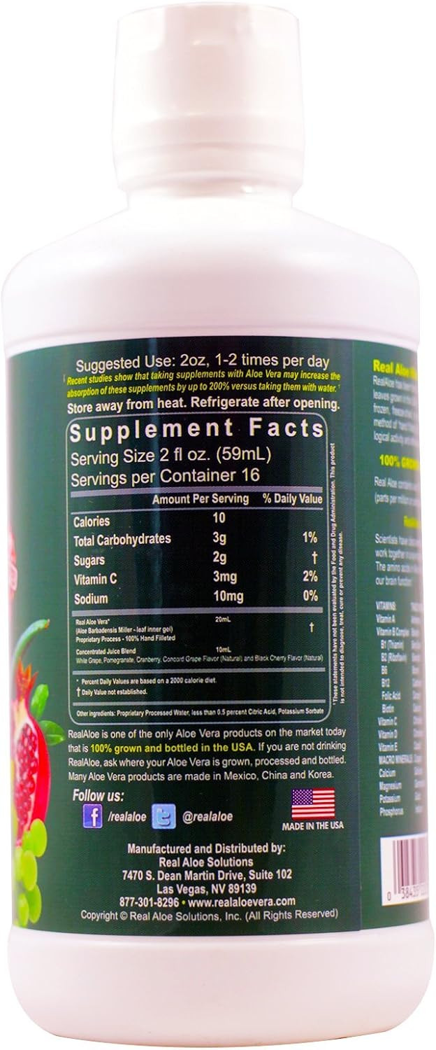 Real Aloe Vera Super Juice, 32 Fluid Ounce