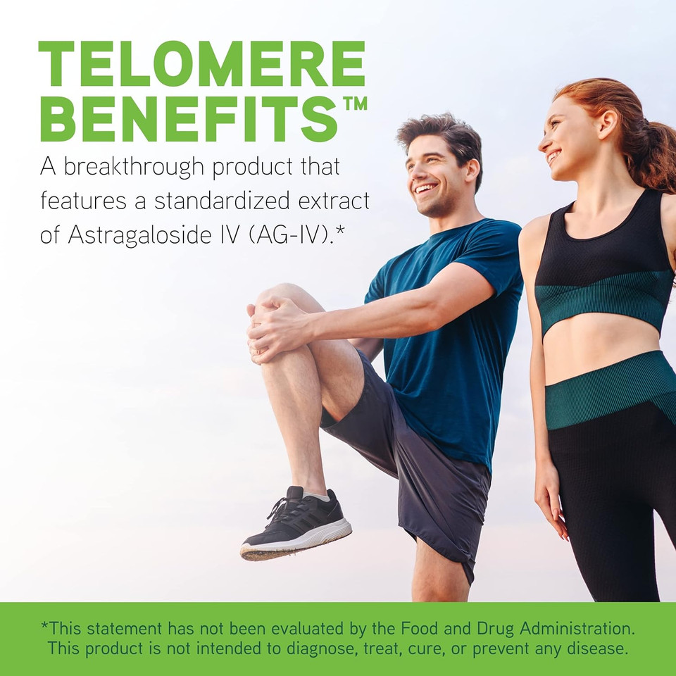 Davinci Labs Telomere Benefits - Dietary Supplement To Support Healthy Aging, Antioxidant Levels, Memory And Telomerase Activity* - With Astragalus Root Extract - Gluten-Free - 60 Vegetable Capsules