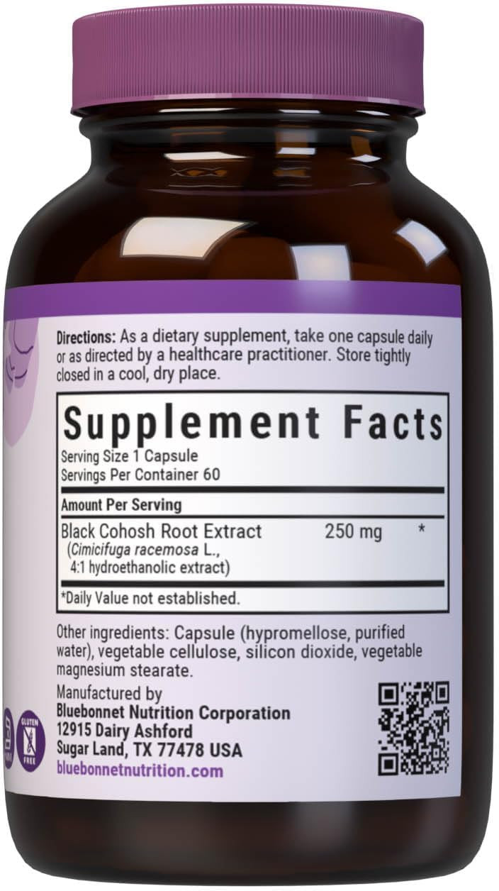 Bluebonnet Black Cohosh Root Extract Supplement, 60 Count, White