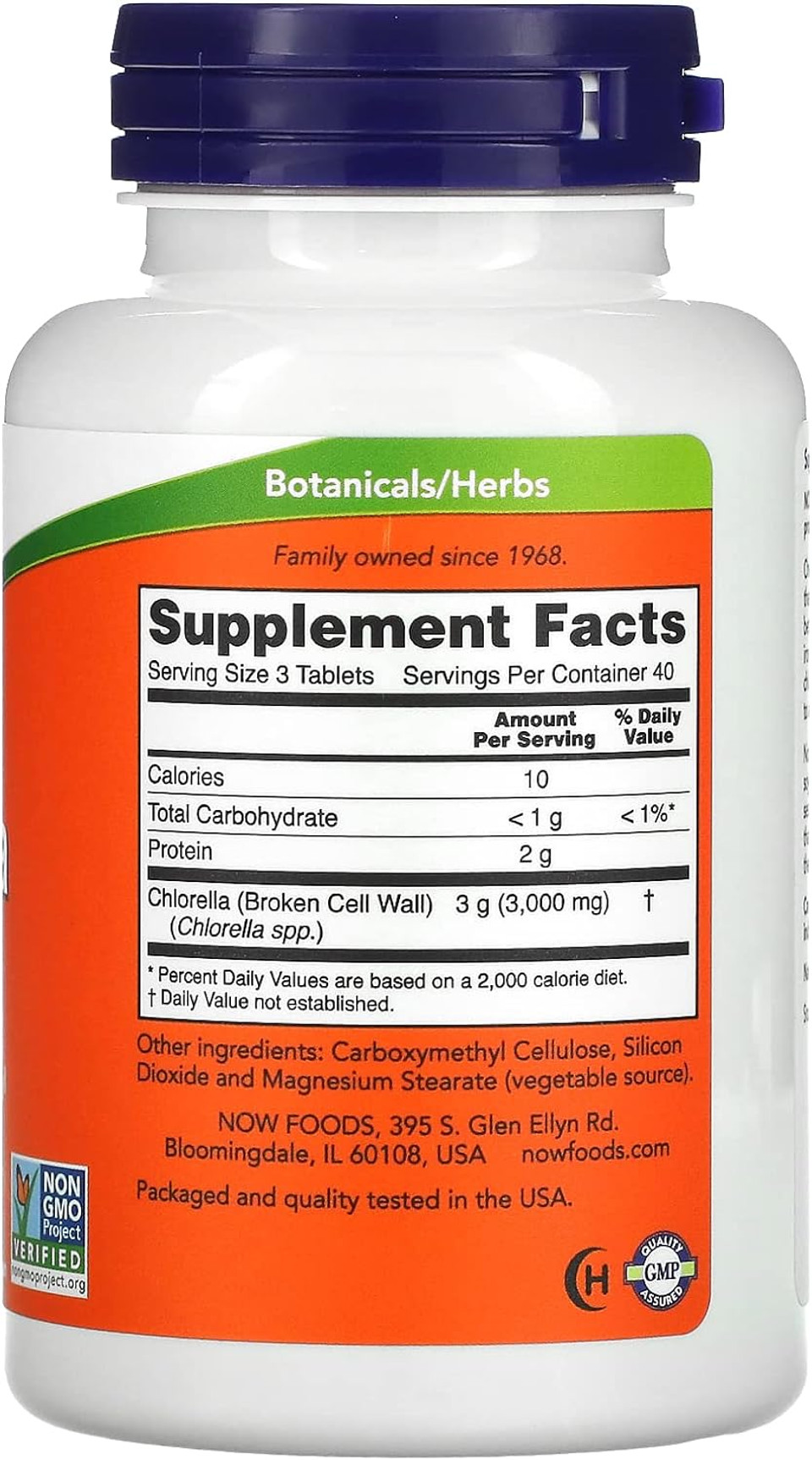 Now Supplements, Chlorella 1000 Mg With Naturally Occurring Chlorophyll, Beta-Carotene, Mixed Carotenoids, Vitamin C, Iron And Protein, 120 Tablets