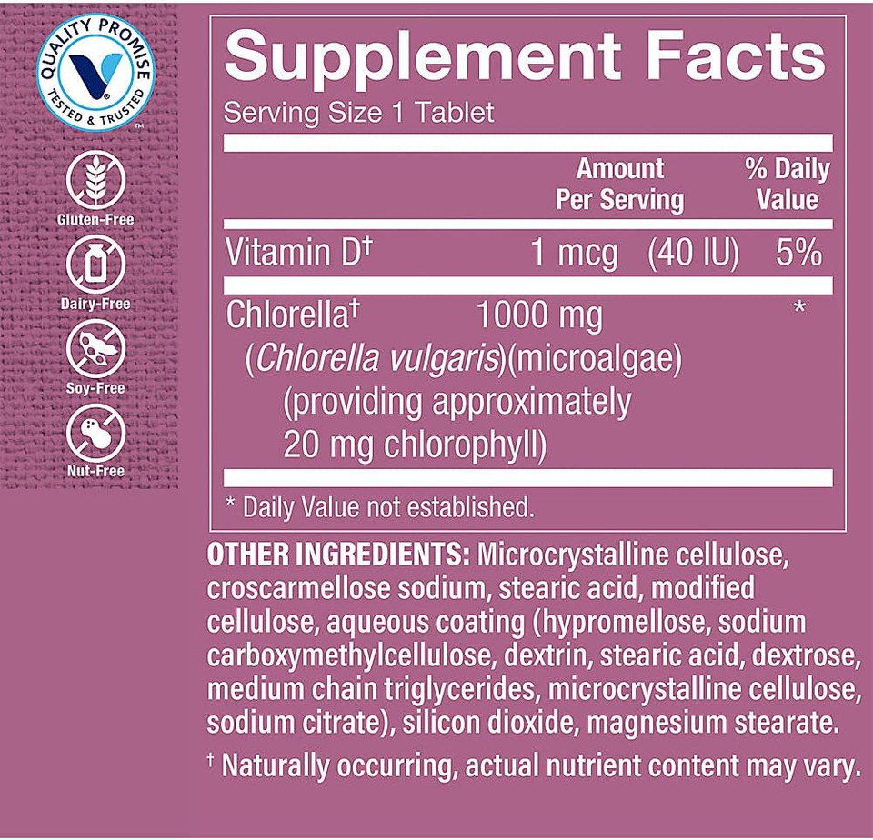 The Vitamin Shoppe Super Chlorella 1000 Mg (100 Tablets)