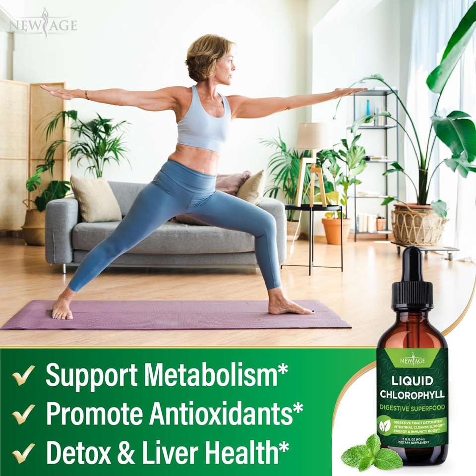 Chlorophyll Liquid Drops - Natural Concentrate  Energy Booster, Digestion And Immune System Supports, Internal Deodorant, Liver Function - (2 Fl Oz (Pack Of 1))
