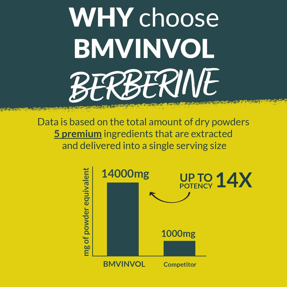5-In-1 Berberine 14000Mg With Ceylon Cinnamon Milk Thistle Turmeric Artichoke - 30:1 Concentrated Formula Berberine - 3 Month Supply For High Potency - Immune Heart Support