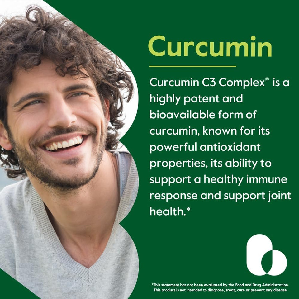 Curcumin 1000Mg (Turmeric)(120 Tablets) Made With Curcumin C3 Complex & Bioperine - Standardized To 95% Curcuminoids - Vegan
