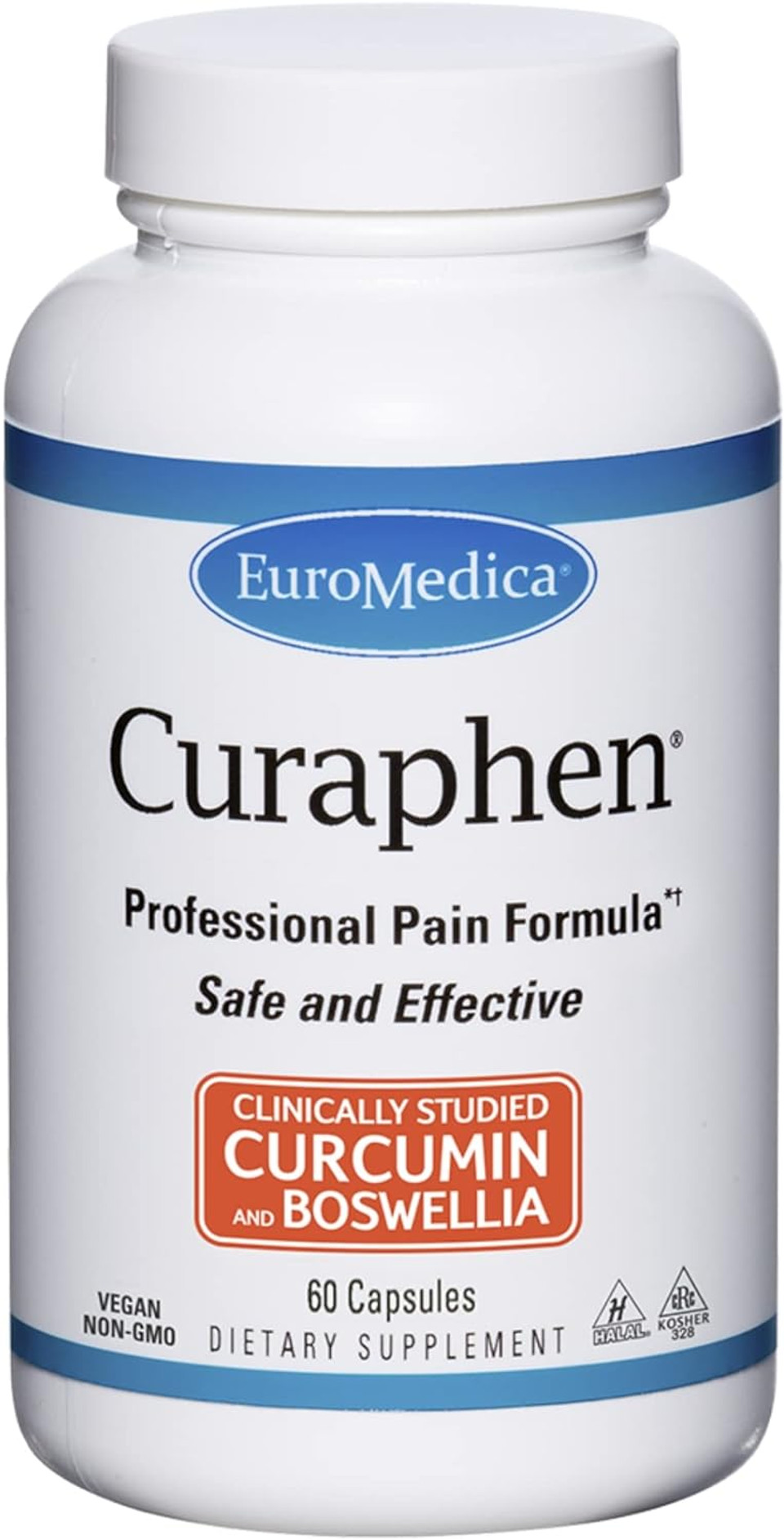 Euromedica Curaphen - 60 Capsules - Professional Pain Formula - Potent Curcumin & Boswellia with DLPA & Nattokinase - Clinically-Studied Ingredients, Highly Absorbable - 60 Servings