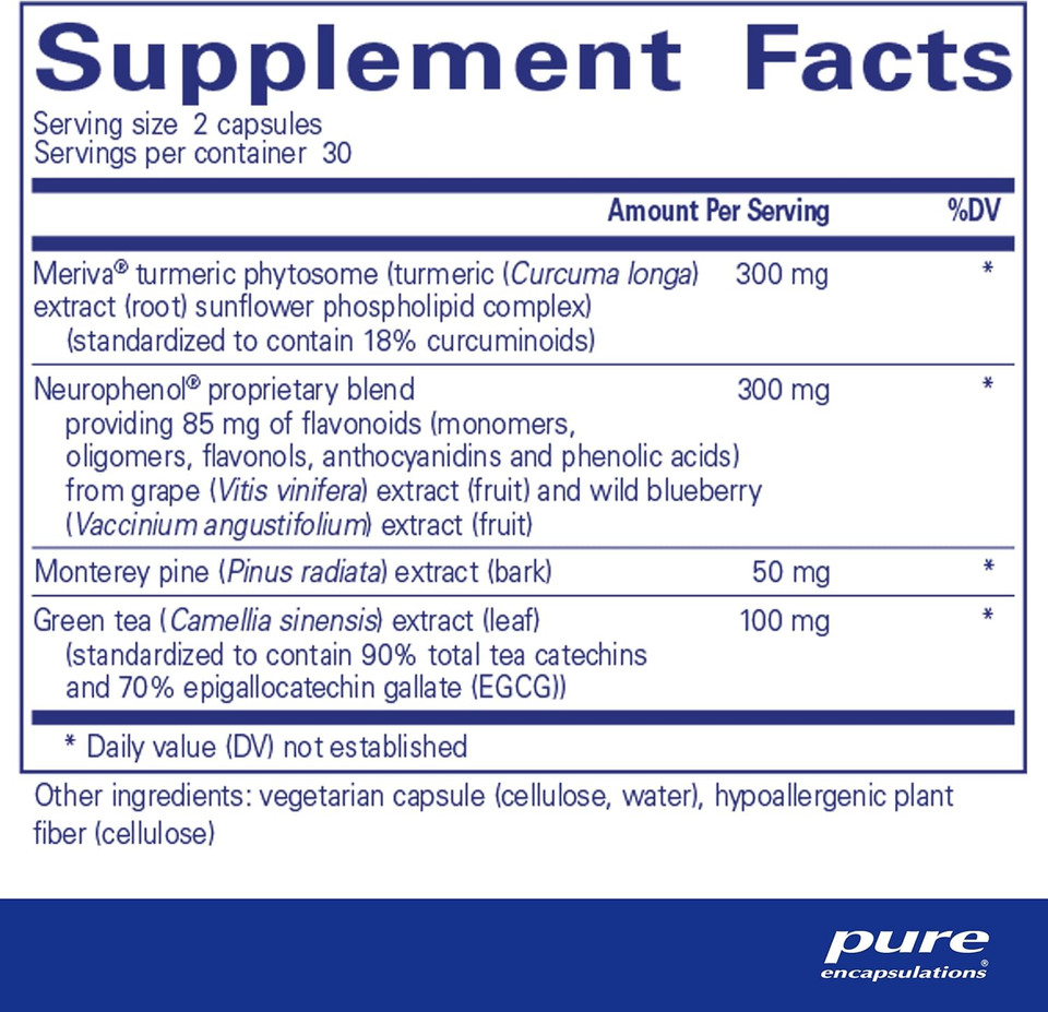 Pure Encapsulations CurcumaSorb Mind | Supplement to Support Memory, Sharpness, and Cognitive Function* | 60 Capsules