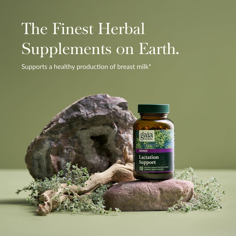 Gaia Herbs Lactation Support - Supports Healthy Production Of Breast Milk In Nursing Mothers* - With Fenugreek Seed, Fennel Seed, And Raspberry Leaf - 60 Vegan Liquid Phyto-Capsules (20-Day Supply)