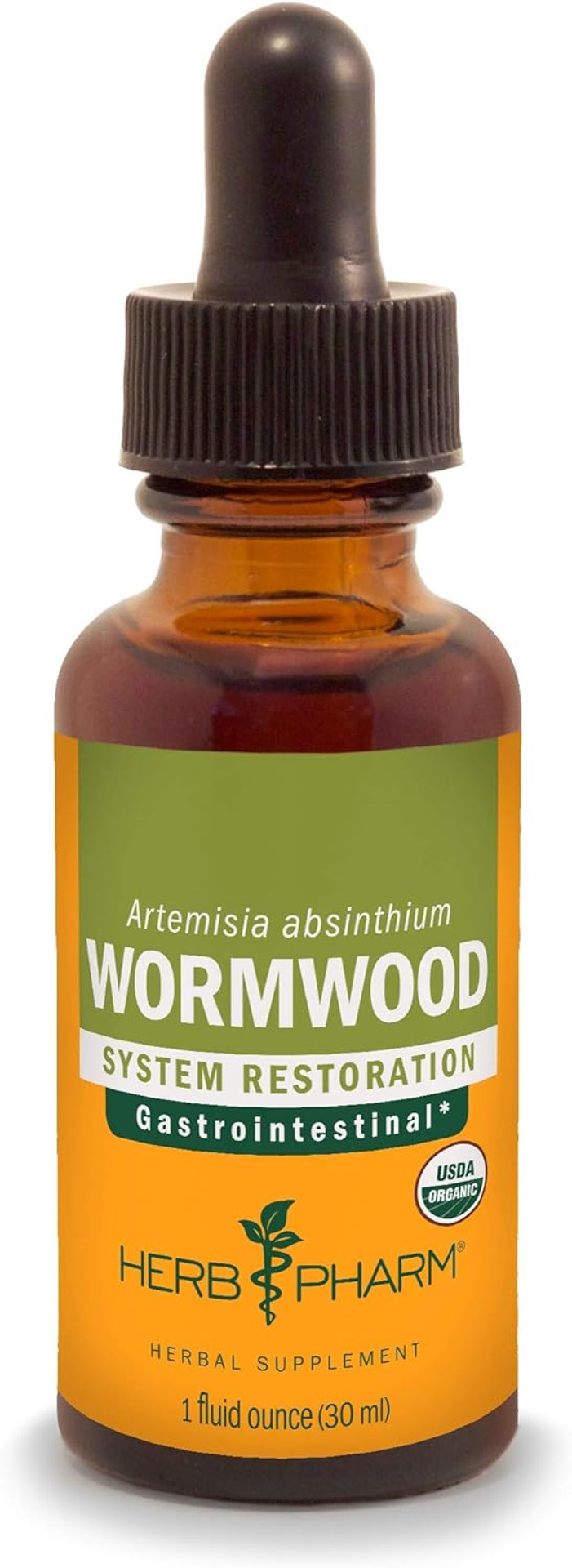 Herb Pharm Certified Organic Wormwood Liquid Extract For Digestive System Support - 1 Ounce