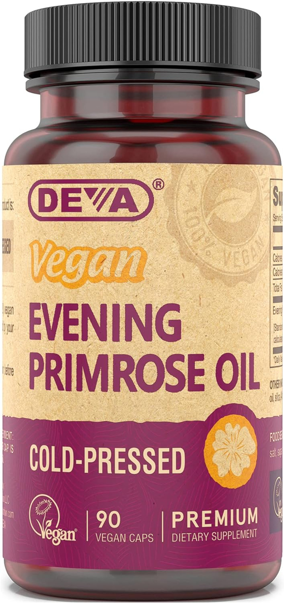 Deva Vegan Evening Primrose Oil, Cold-Pressed, Unrefined, 90 Capsules, 1-Pack90 Count (Pack Of 1)