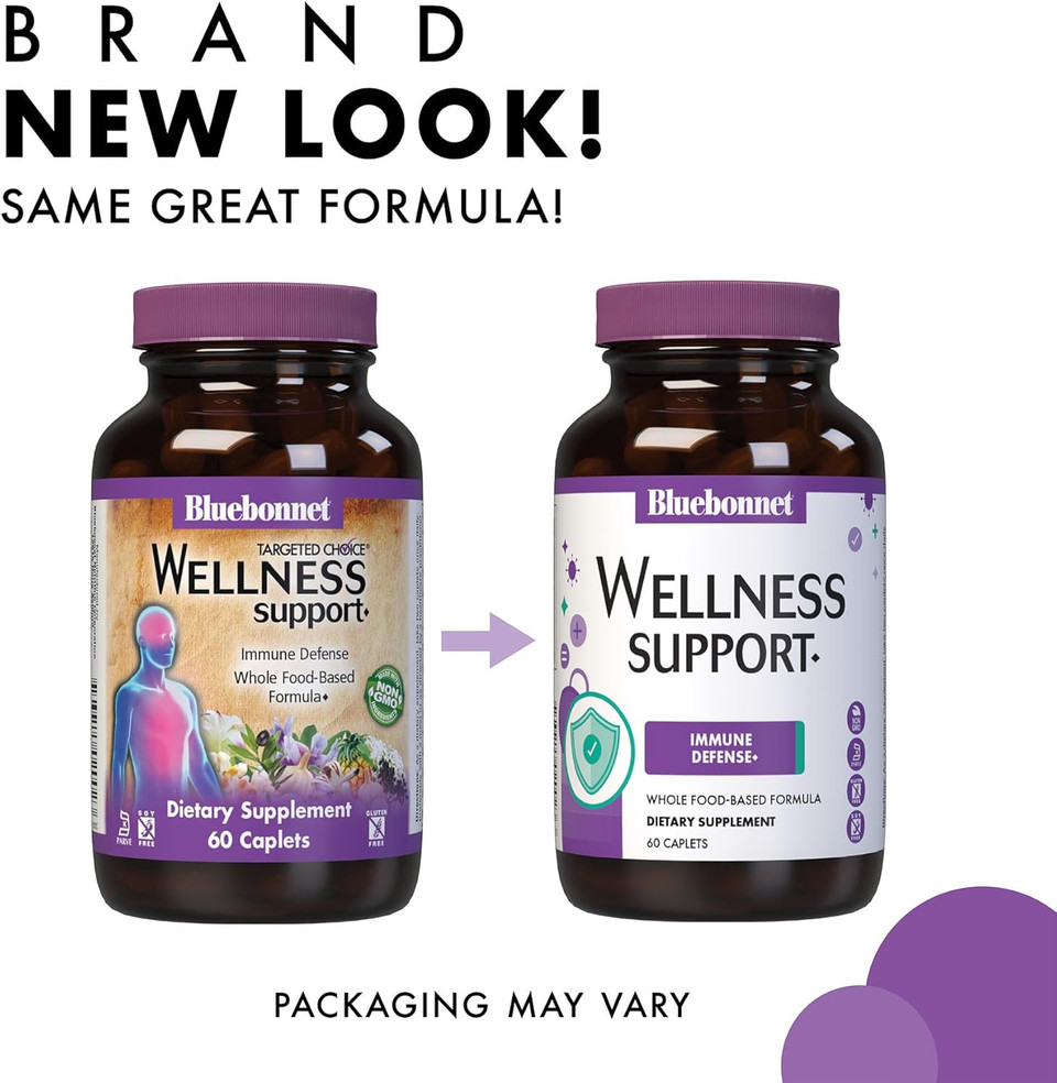 Bluebonnet Nutrition Targeted Choice Wellness Support, Immune Defense Whole Food-Based Formula, Seasonal Support, Soy-Free, Gluten-Free, Kosher, Non-Gmo, Dairy-Free, Vegetarian, 60 Caplets, 30 Serving