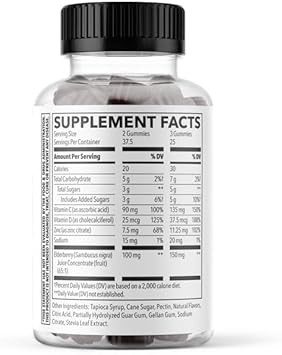 Lifeseasons Clinical Immunity - Elderberry Gummies - Supports A Healthy Immune System - 25 Elderberries Per Gummy - Maltodextrin-Free - Vitamin C, Vitamin D3, Zinc & Elderberry Extract - 75 Gummies