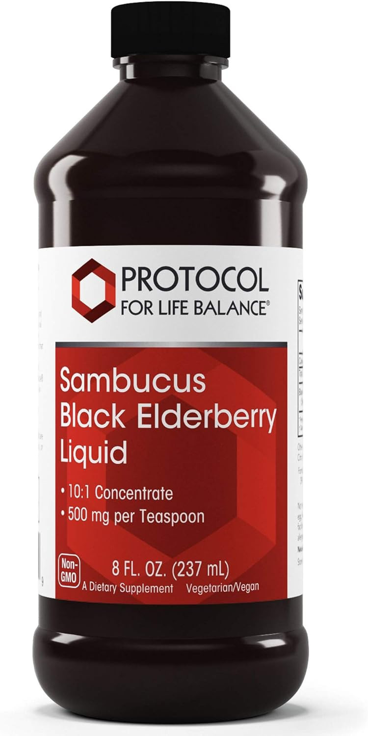 Protocol Sambucus Black Elderberry Liquid - 10:1 Concentrate - 500 Mg Per Serving - 8 Fl Oz