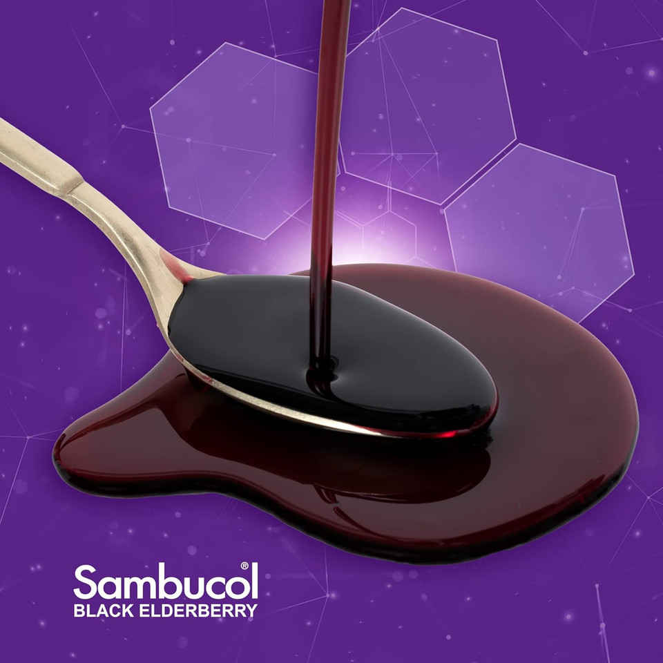 Sambucol Black Elderberry Advanced Immune Syrup With Vitamin C And Zinc, High Antioxidant Sambucus Elderberry Supplement For Adults And Kids Ages 4+, Gluten Free And Vegan, 4 Fl Oz