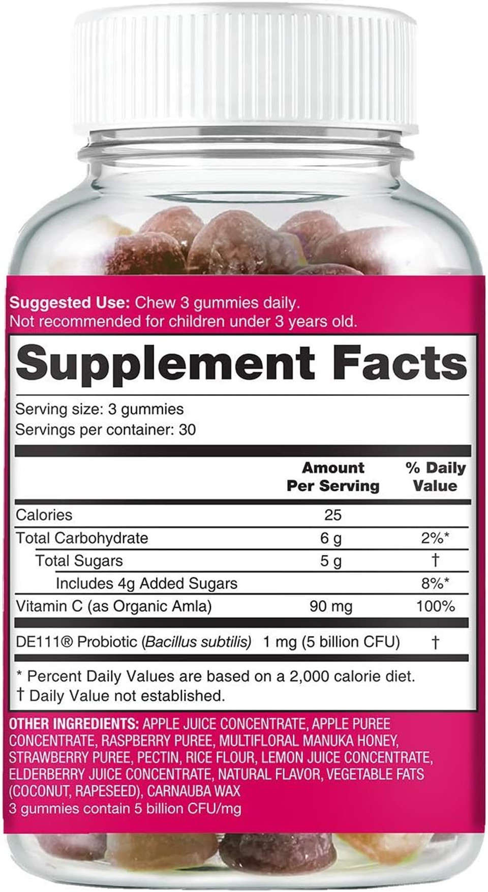 Wedderspoon Manuka Honey Immunity Gummies, Mixed Berry, 90 Count | Chewable| Vitamin C & Probiotic Support