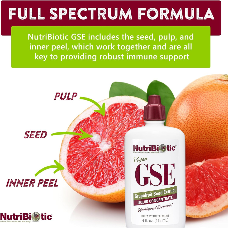 Nutribiotic  Gse, 4 Oz Liquid | The Original Grapefruit Seed Extract Premium Concentrate With Bioflavonoids | Vegan, Gluten Free, Non-Gmo