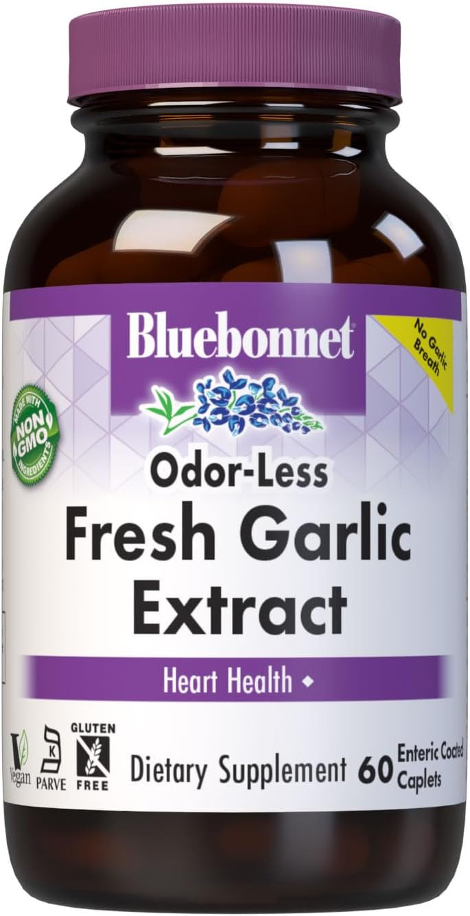 Bluebonnet Standardized Fresh Garlic Extract Enteric Coated Supplement, 60 Count