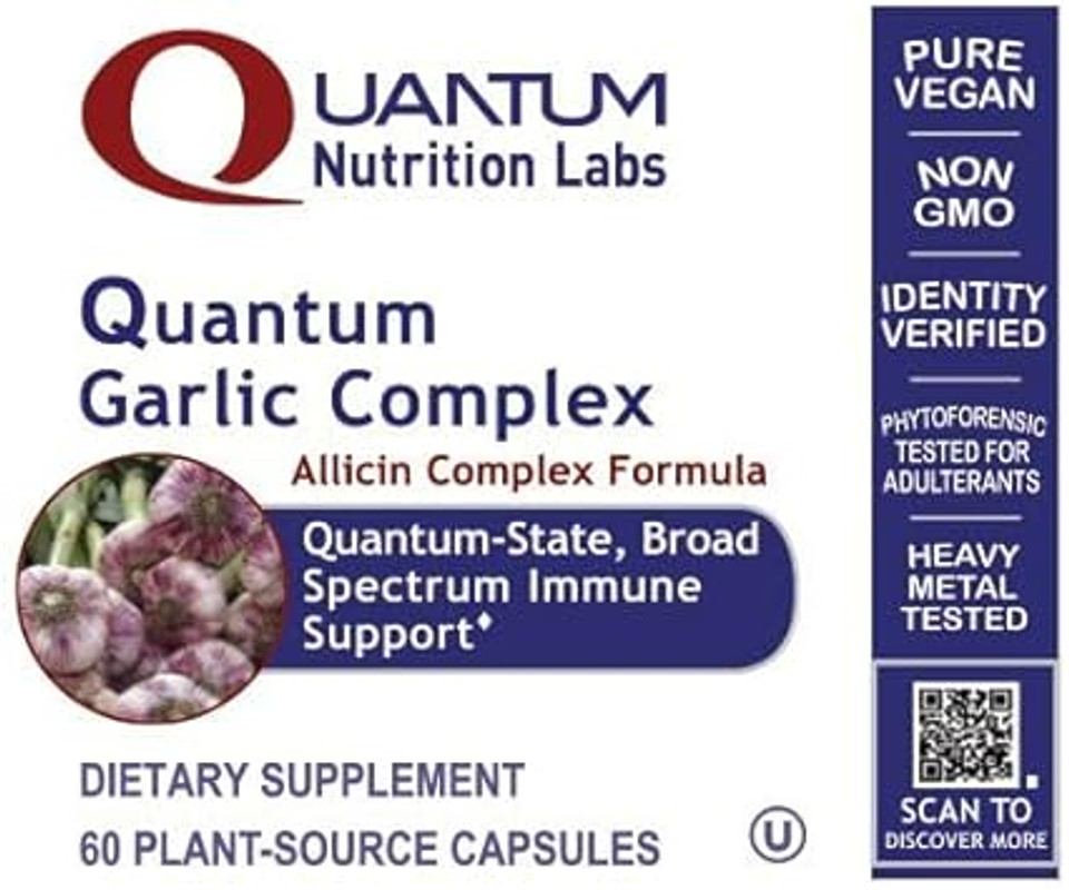 Quantum Garlic Complex - Allicin/Botanical Formula; Quantum-State, Broad Spectrum Immune Support, 60 Vegetarian capsules