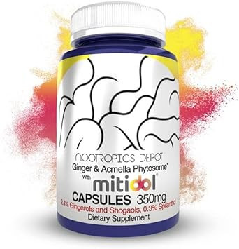 Nootropics Depot Ginger & Acmella Phytosome Capsules | 350Mg | Mitidol | Gingerols, Shogaols, & Spilanthol | Metabolic Support | 30 Count30 Count (Pack Of 1)