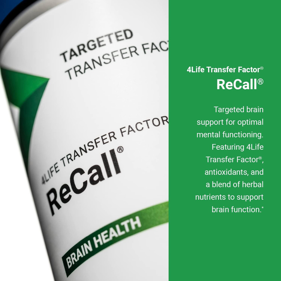 4Life Transfer Factor Recall - Dietary Supplement For Brain And Immune System Support - Supplement Formula With Ginkgo Biloba And Huperzia Serrata - 90 Capsules