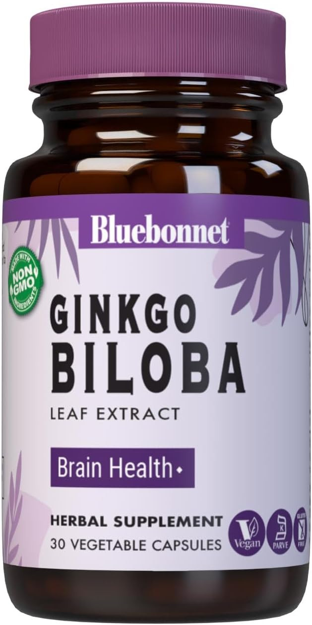 Bluebonnet Ginkgo Biloba Leaf Extract Supplement, 60 Count