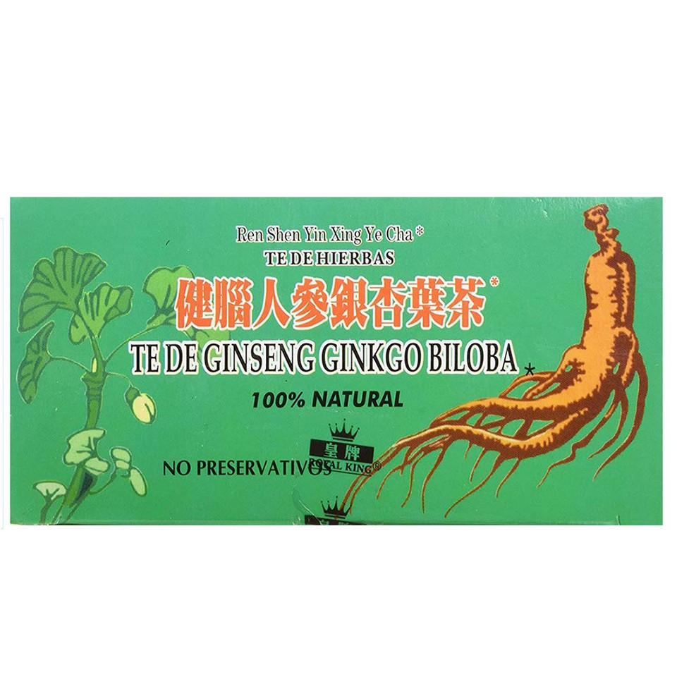 Royal King Ginseng Ginkgo Biloba Tea (20 Tea Bags) - 3 Box Pack
