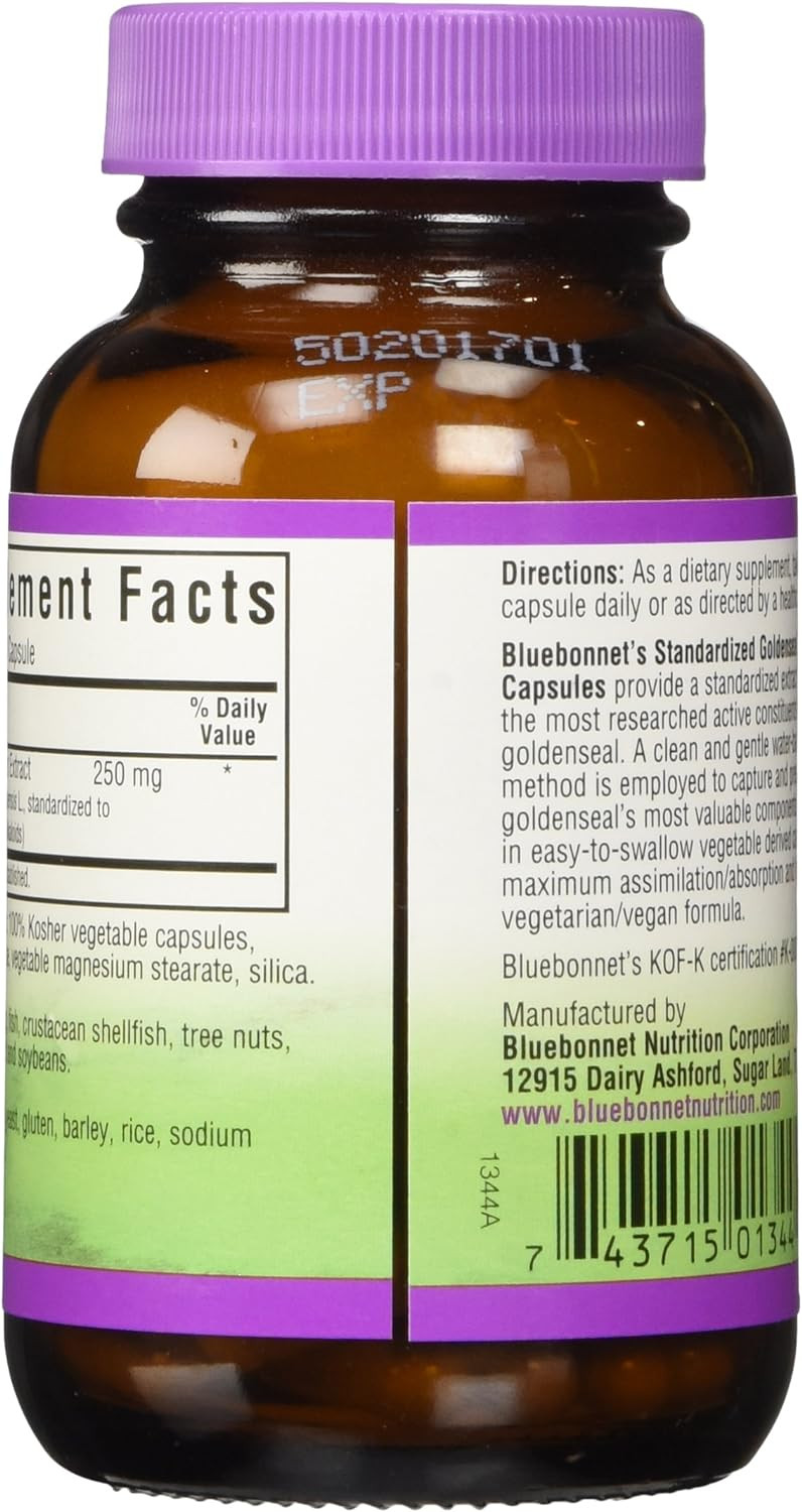 Bluebonnet Goldenseal Root Extract Supplement, 60 Count (B000I4F9Zy)